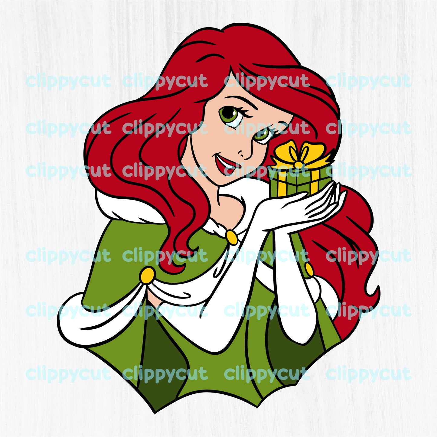 Christmas Ariel, Disney Princesses Clipart