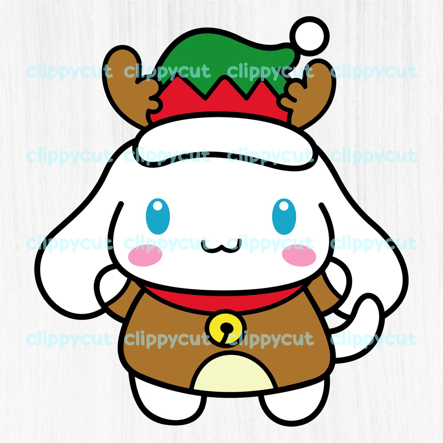 Cinnamoroll dressed as a reindeer with a festive hat and bell collar. Available in SVG, PNG, and DXF formats for holiday crafts and creative projects."
Cinnamoroll dressed as a reindeer with a festive hat and bell collar. Available in SVG, PNG, and DXF formats for holiday crafts and creative projects.