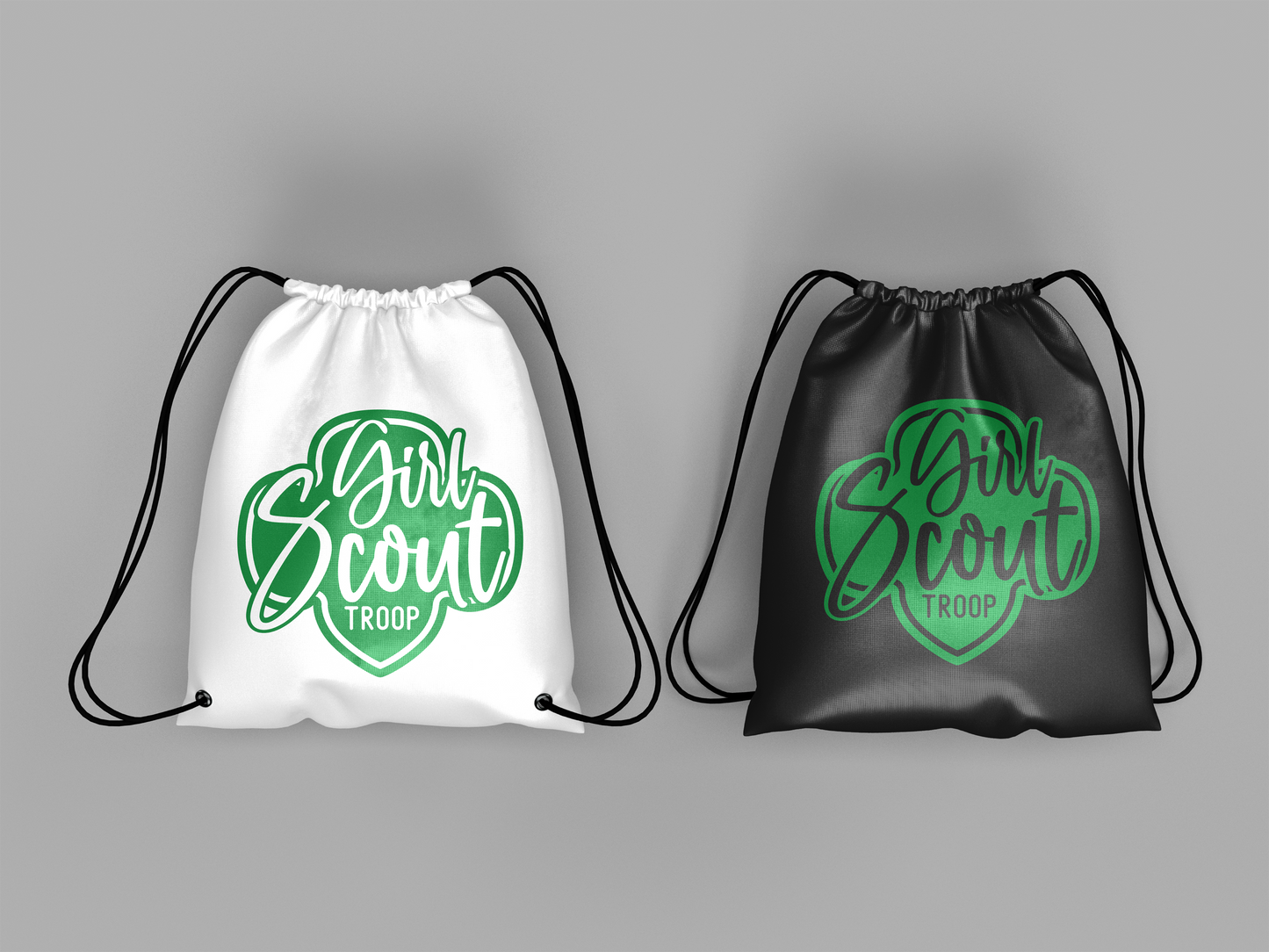 Girl Scout Troop design in green, available in SVG, PNG, EPS, JPG, and DXF formats. Perfect for creating custom troop t-shirts, banners, or accessories with Cricut and Silhouette.