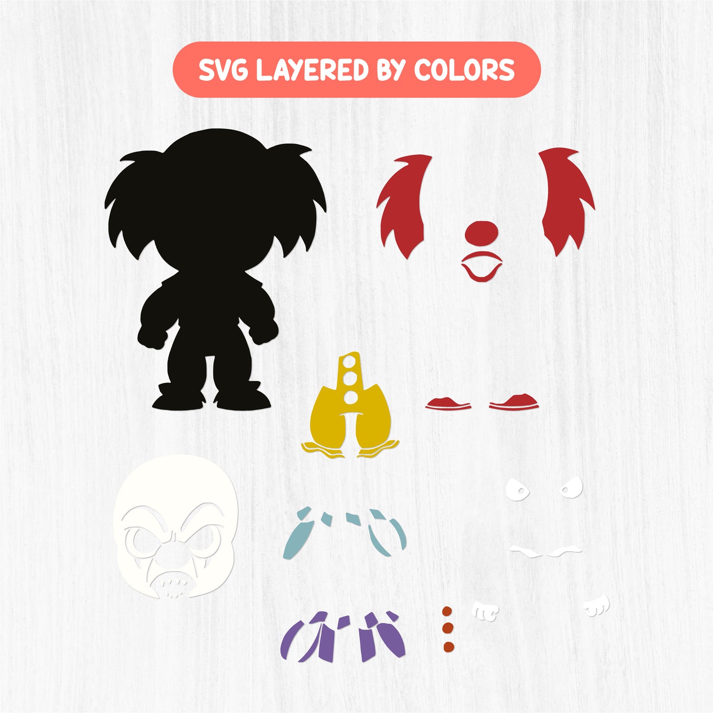 Horror Movie Characters Bundle - Chibi Characters - Sublimation PNG Shirt - Cricut SVG Cut Files - Halloween Clipart - Scary and Creepy Characters
