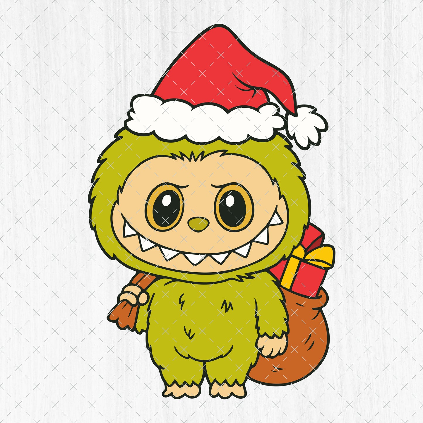Labubu Grinch Christmas SVG Bundle - 8 Cute Kawaii Xmas Clipart - Merry Grinchmas PNG - Labubu Clipart - Cricut Vector Cut Files