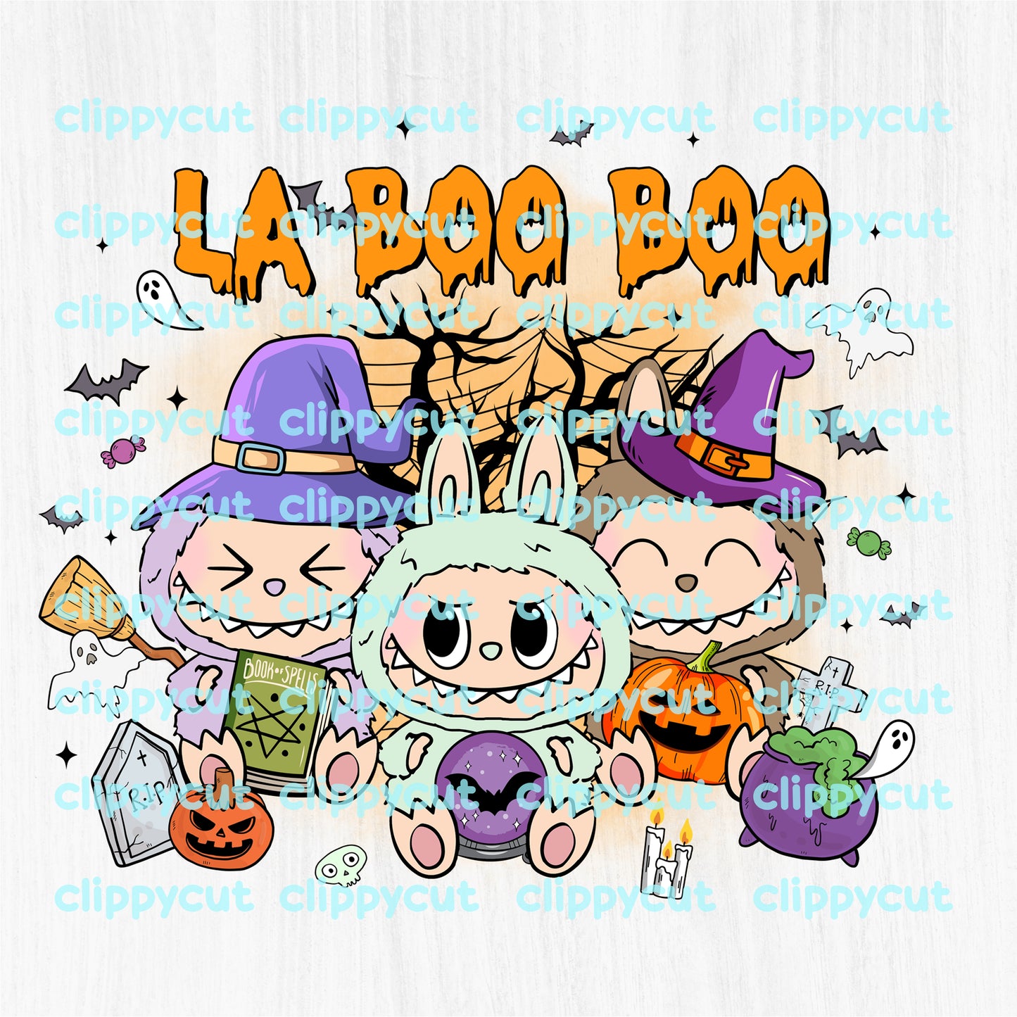 Labubu Halloween PNG Clipart Bundle - Spooky Kawaii Digital Download - Labubu Halloween Characters PNG, Halloween PNG, Sublimation PNG