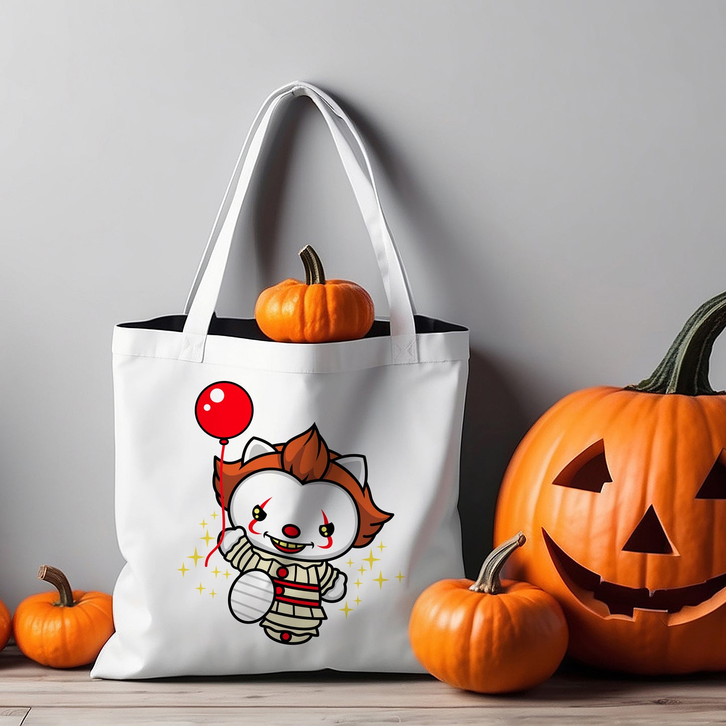 Pennywise Hello Kitty Svg - Kawaii Kitty PNG Clipart - Cute Horror Clown Clipart - Halloween Sublimation Shirt - Horror Movie Friends Svg - Cricut, Silhouette Vector Cut File