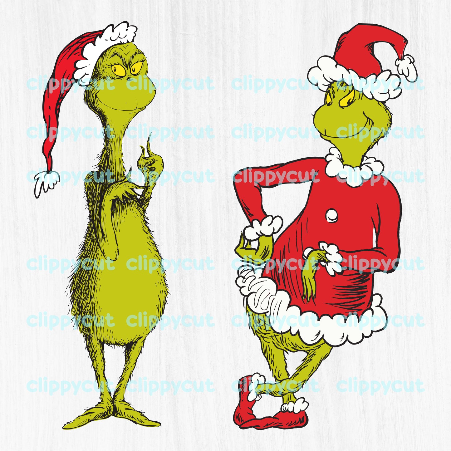 Retro Grinch Clipart Bundle - 32 Christmas PNGs featuring Grinch and Whoville characters for crafts and sublimation projects.