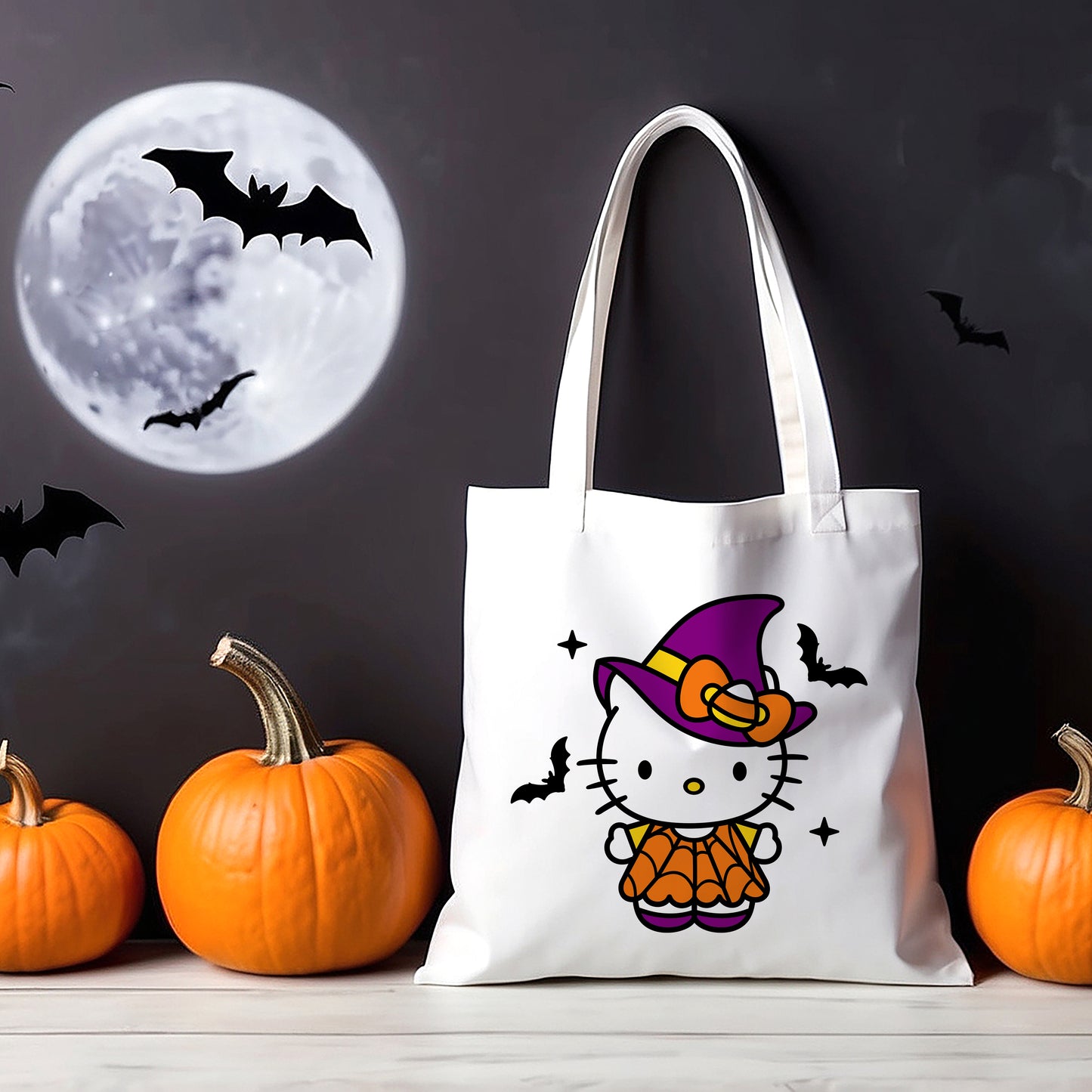 Witch Hello Kitty SVG - Cute Halloween PNG Clipart - Kawaii Cat Svg - Cricut, Silhouette Vector Cut File