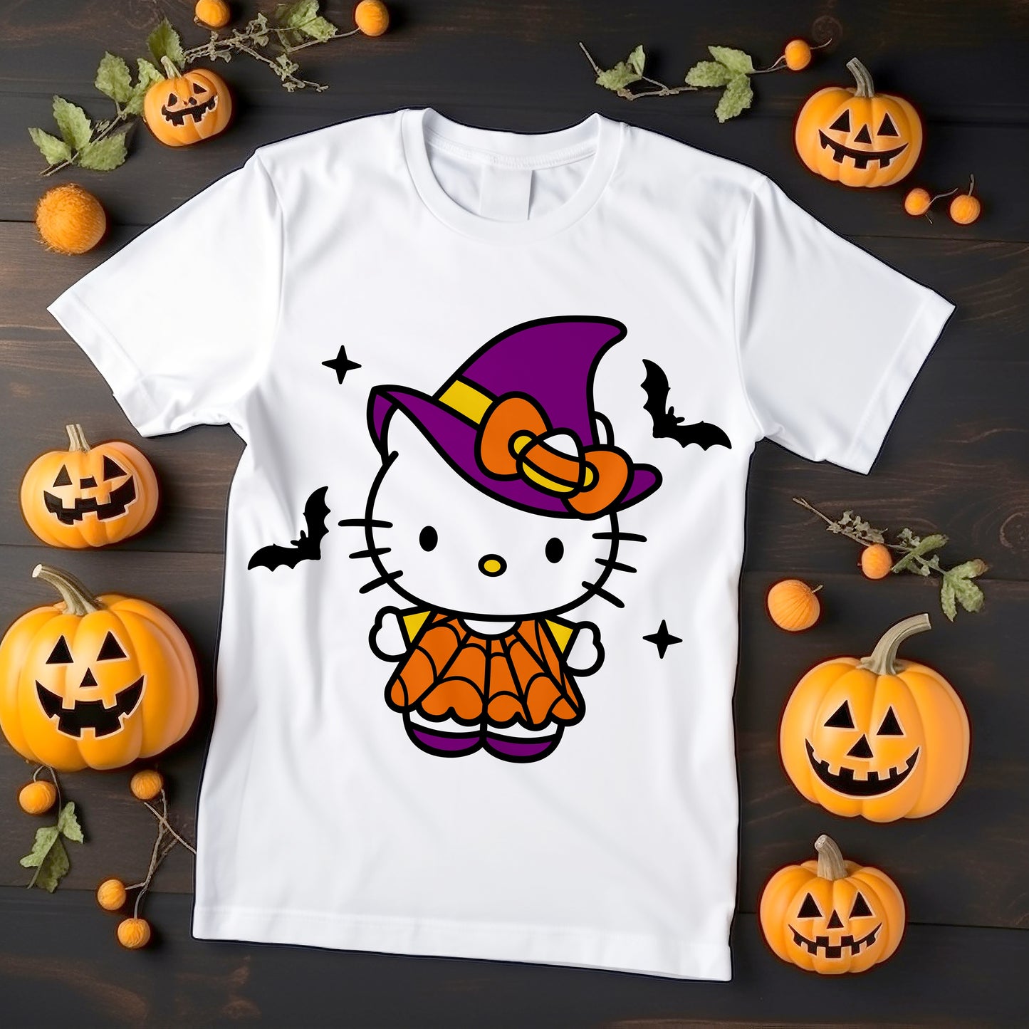Witch Hello Kitty SVG - Cute Halloween PNG Clipart - Kawaii Cat Svg - Cricut, Silhouette Vector Cut File