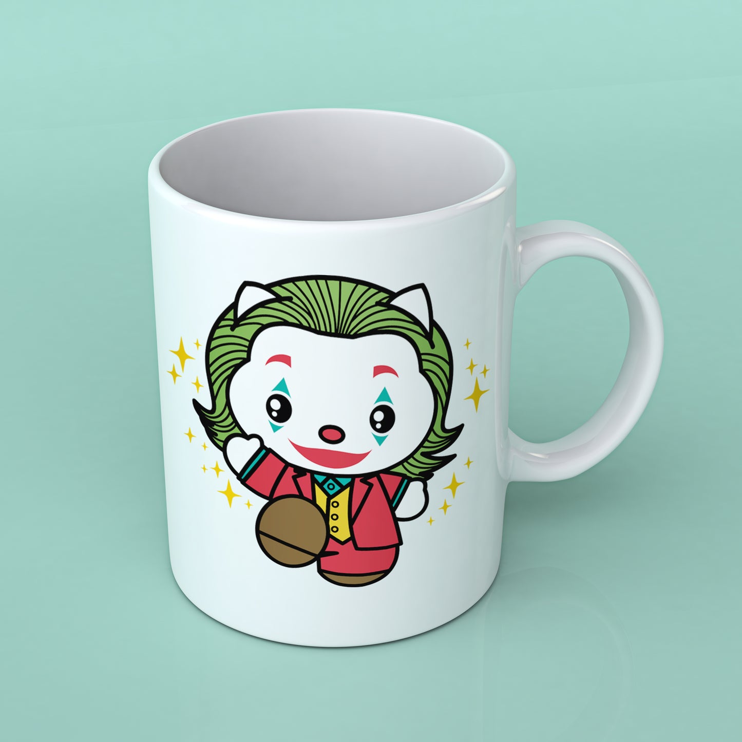 Joker Hello Kitty Svg - Cute Villain Clown PNG Clipart - Halloween Sublimation Shirt - Horror Movie Chraracter Svg - Cricut, Silhouette Vector Cut File