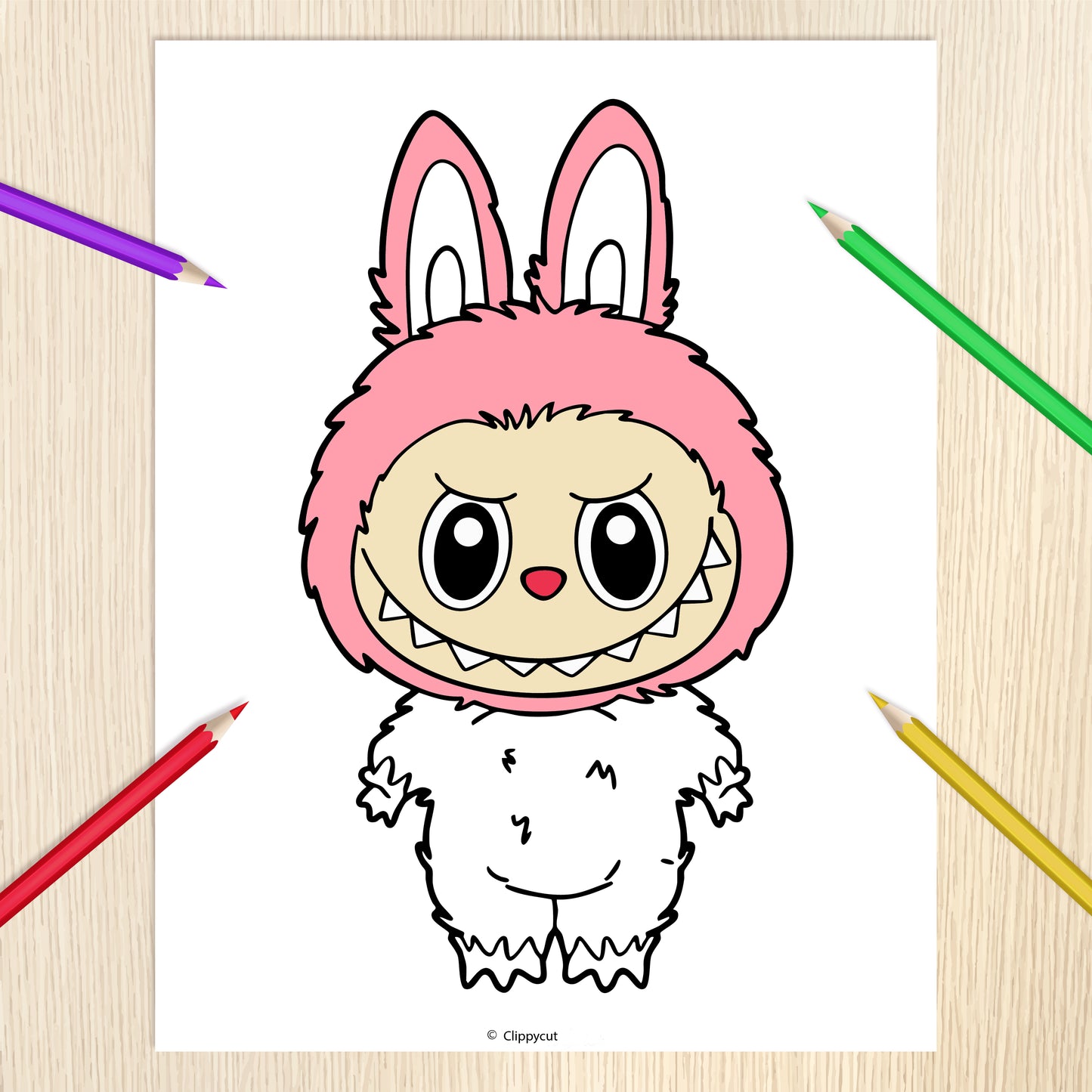 Labubu Coloring Pages for Kids - 28 Printable Labubu Sheets - Fun Activity Book PDF - Kawaii Labubu Coloring