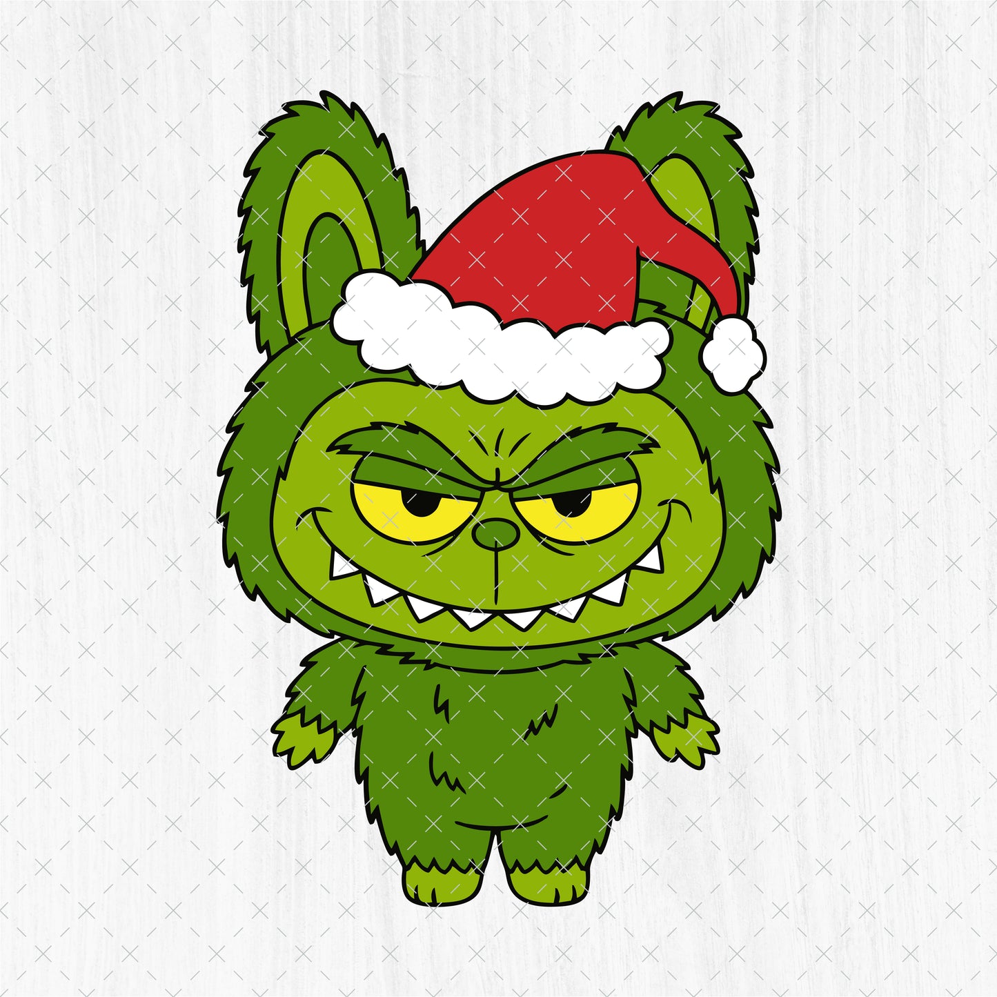Labubu Grinch Christmas SVG Bundle - 8 Cute Kawaii Xmas Clipart - Merry Grinchmas PNG - Labubu Clipart - Cricut Vector Cut Files