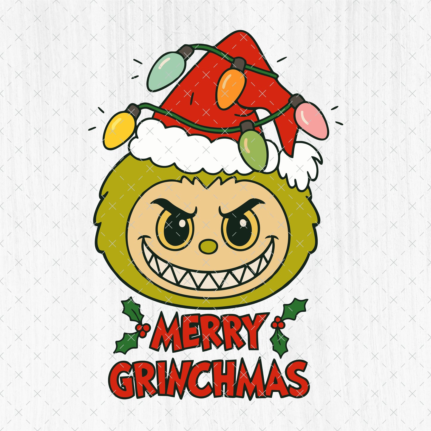 Labubu Grinch Christmas SVG Bundle - 8 Cute Kawaii Xmas Clipart - Merry Grinchmas PNG - Labubu Clipart - Cricut Vector Cut Files