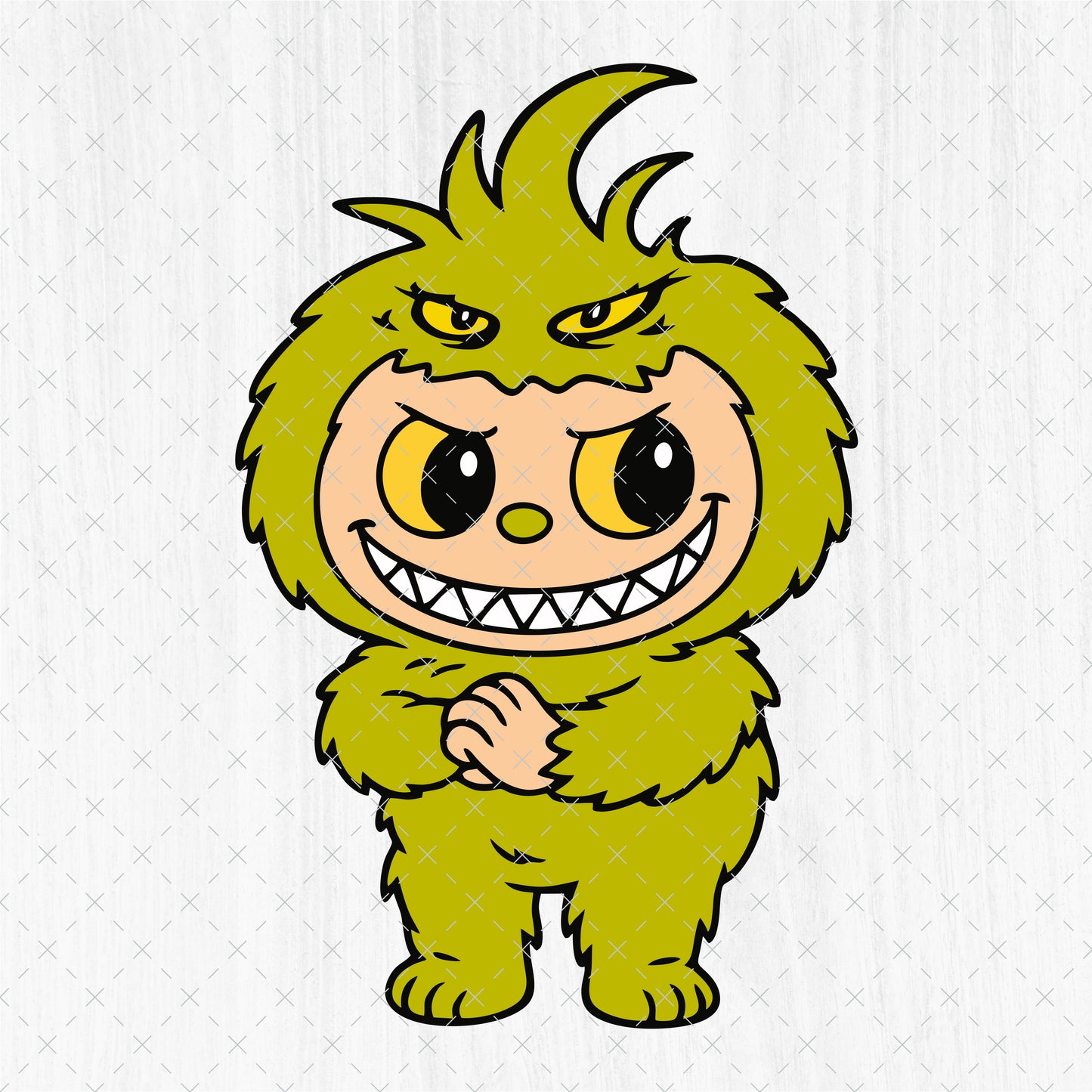 Labubu Grinch Christmas SVG Bundle - 8 Cute Kawaii Xmas Clipart - Merry Grinchmas PNG - Labubu Clipart - Cricut Vector Cut Files