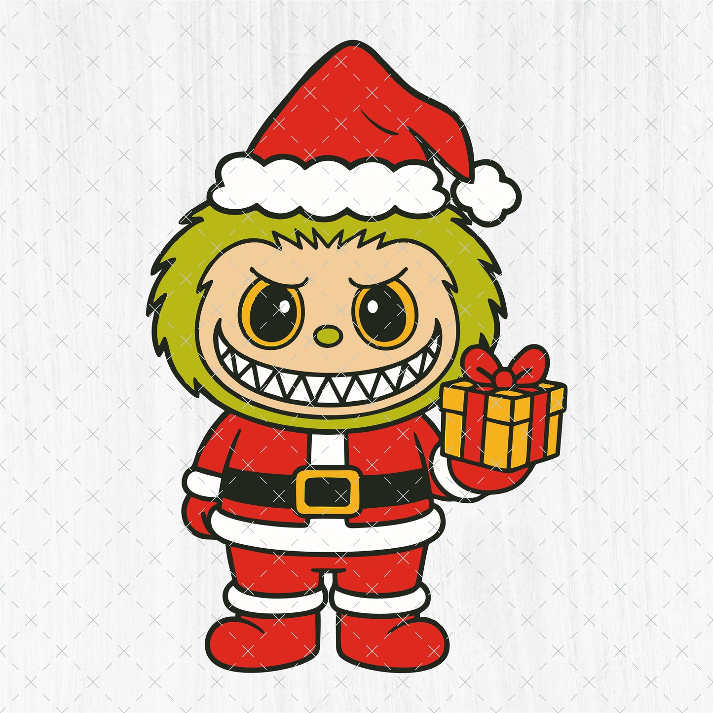 Labubu Grinch Christmas SVG Bundle - 8 Cute Kawaii Xmas Clipart - Merry Grinchmas PNG - Labubu Clipart - Cricut Vector Cut Files