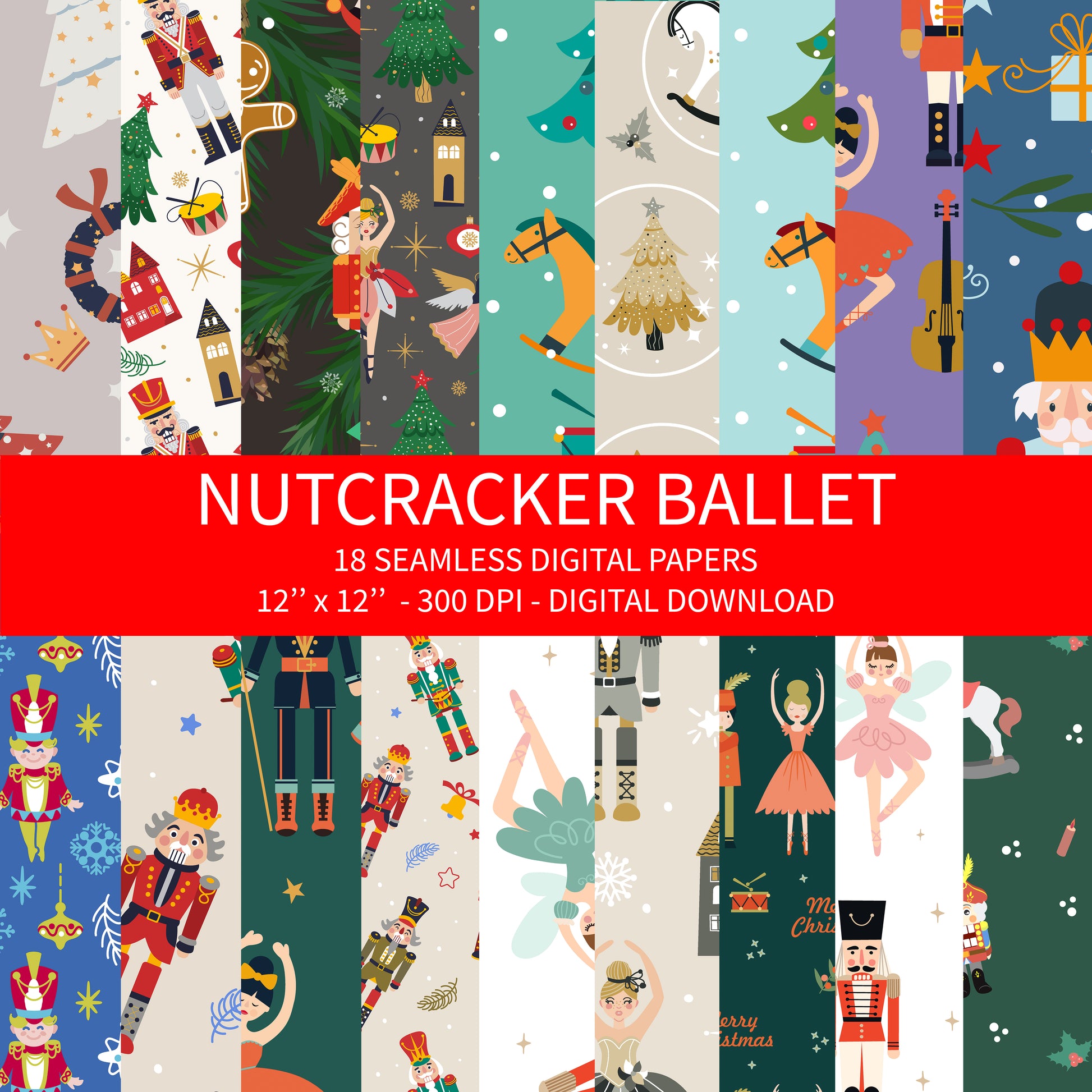 Nutcracker Ballet Digital Paper Pack | 18 Seamless Christmas Patterns for Crafts & Scrapbooking | Instant Download | Holiday Printable Digital Papers | Nutcracker Backgrounds Bundle – ClippyCut nutcracker-ballet-digital-paper-pack-18-seamless-christmas-patterns-for-crafts-scrapbooking-instant-download-holiday-printable-digital-papers-nutcracker-backgrounds-bundle-clippycut